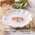 thumbnail image 3 of Queena Solitaire Engagement Ring for Women Sterling Silver CZ Ginger Lyne Collection, 3 of 8