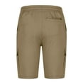 thumbnail image 4 of YLSDY Fashion Men's Cargo Shorts Elastic Waist Relaxed Fit Casual Outdoor Lightweight Work Shorts Multi Pockets Summer Beach Shorts Khaki XXL, 4 of 6