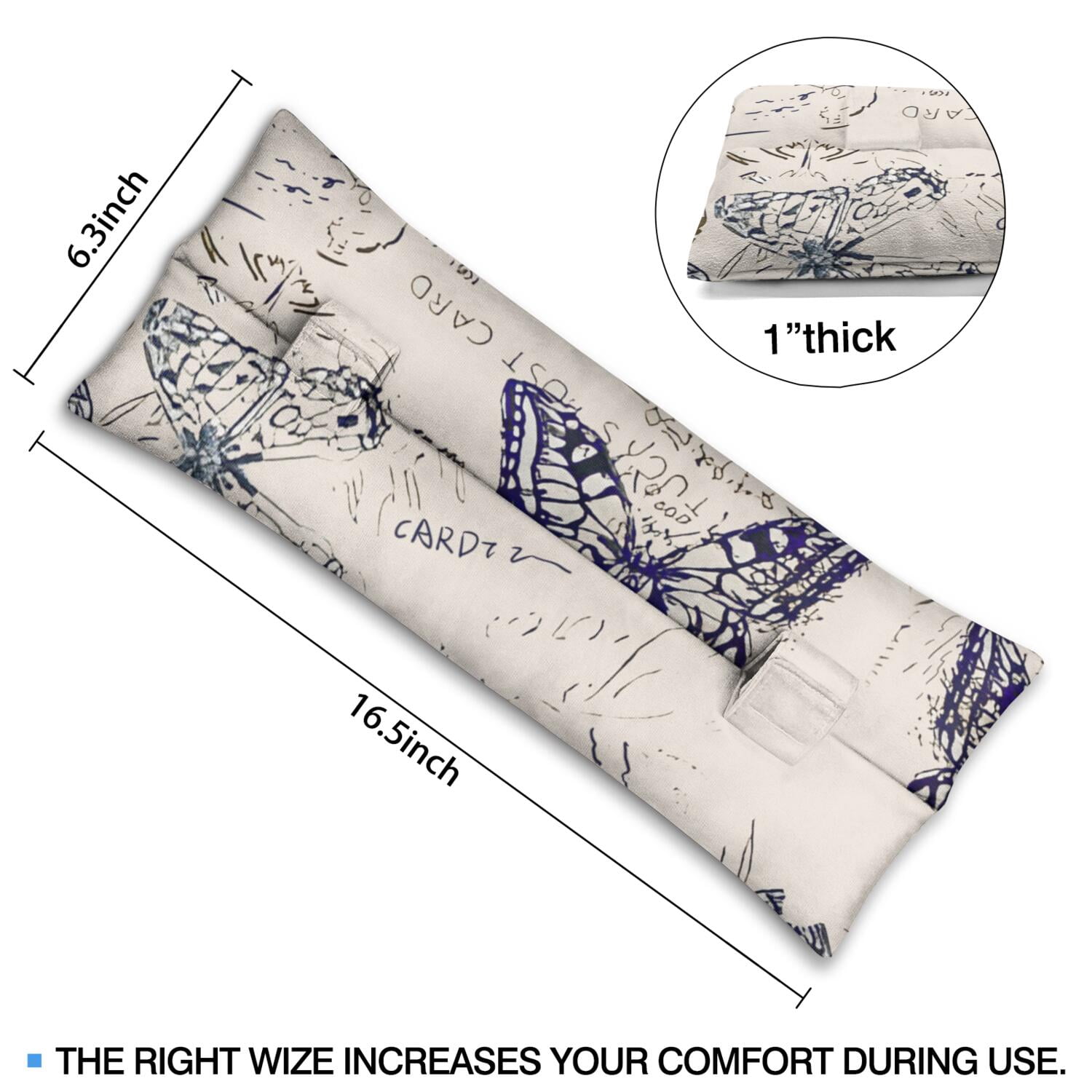 Colorful Butterfly Pattern Seatbelt Cushion for Surgery Recovery - Plush Mastectomy Pillow with Floral Print - Chest Protector for Car