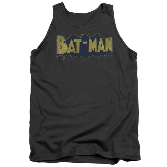 Batman Men's  Vintage Logo Splatter Mens Tank Grey