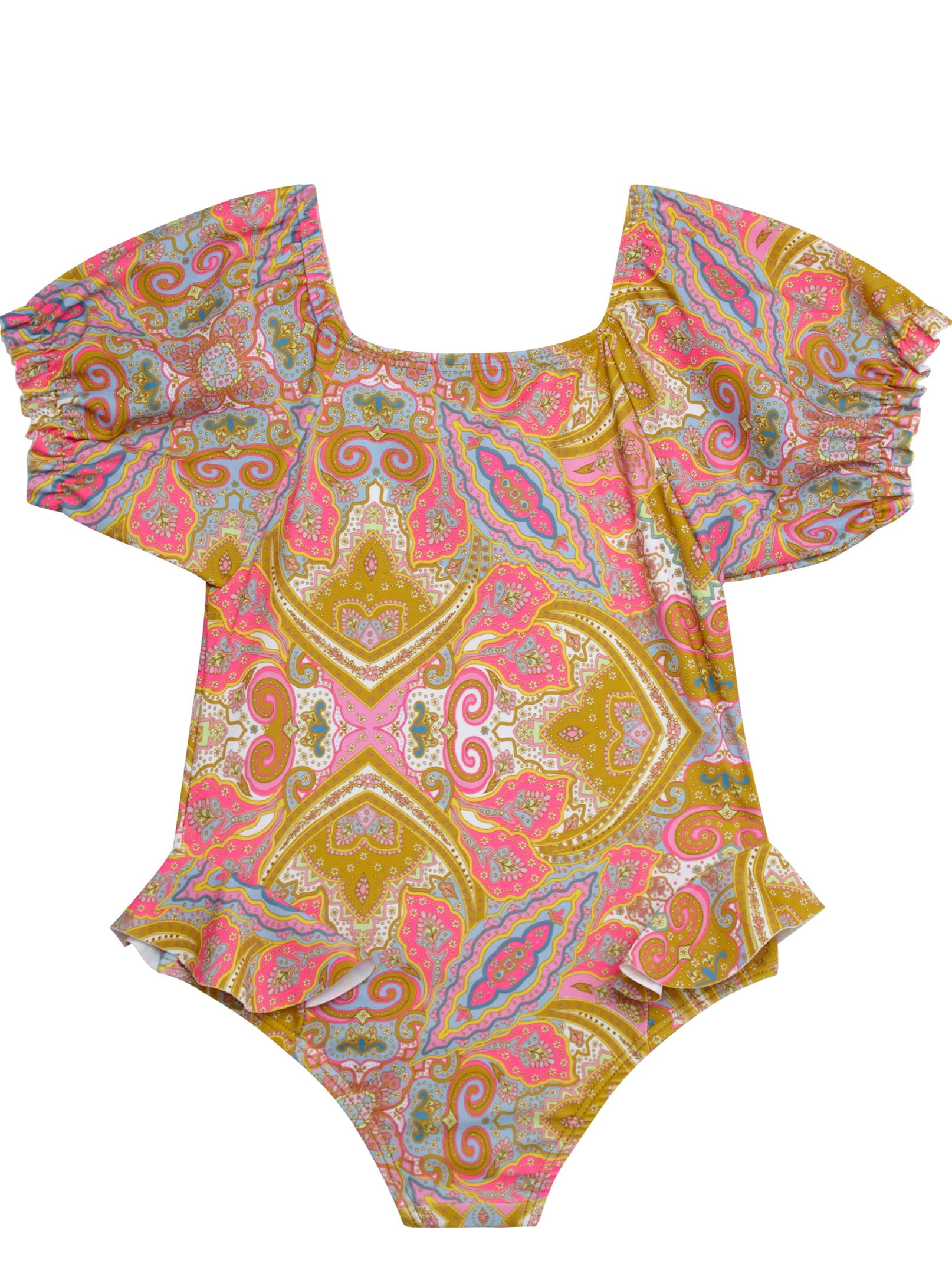Jessica Simpson Toddler Girl Rash Guard Swimsuit with Headband, Sizes 12M-24M