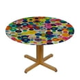 thumbnail image 3 of Nawypu Multicolor Fitable Fitted Round Table Cover with Elastic Modern Circular Shaped Buttons Table Cloth Round Elastic Edge Fitted Table Cover Modern Trendy  Tables, 3 of 7