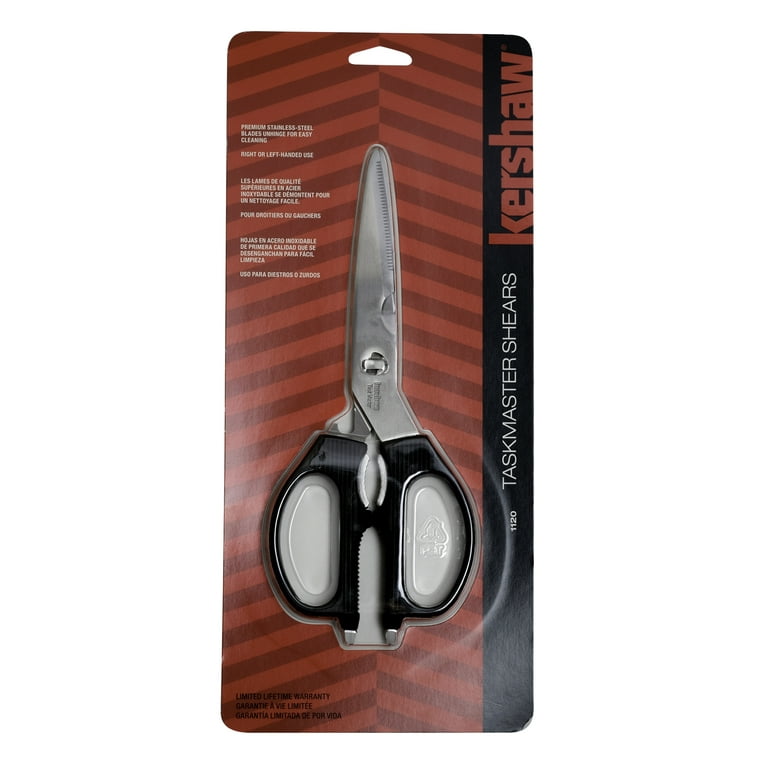 Kershaw Taskmaster Shears, Multi-Purpose Shears, Multifunctional Scissors  with 3.5 Inch Blades (1121), Black, Regular