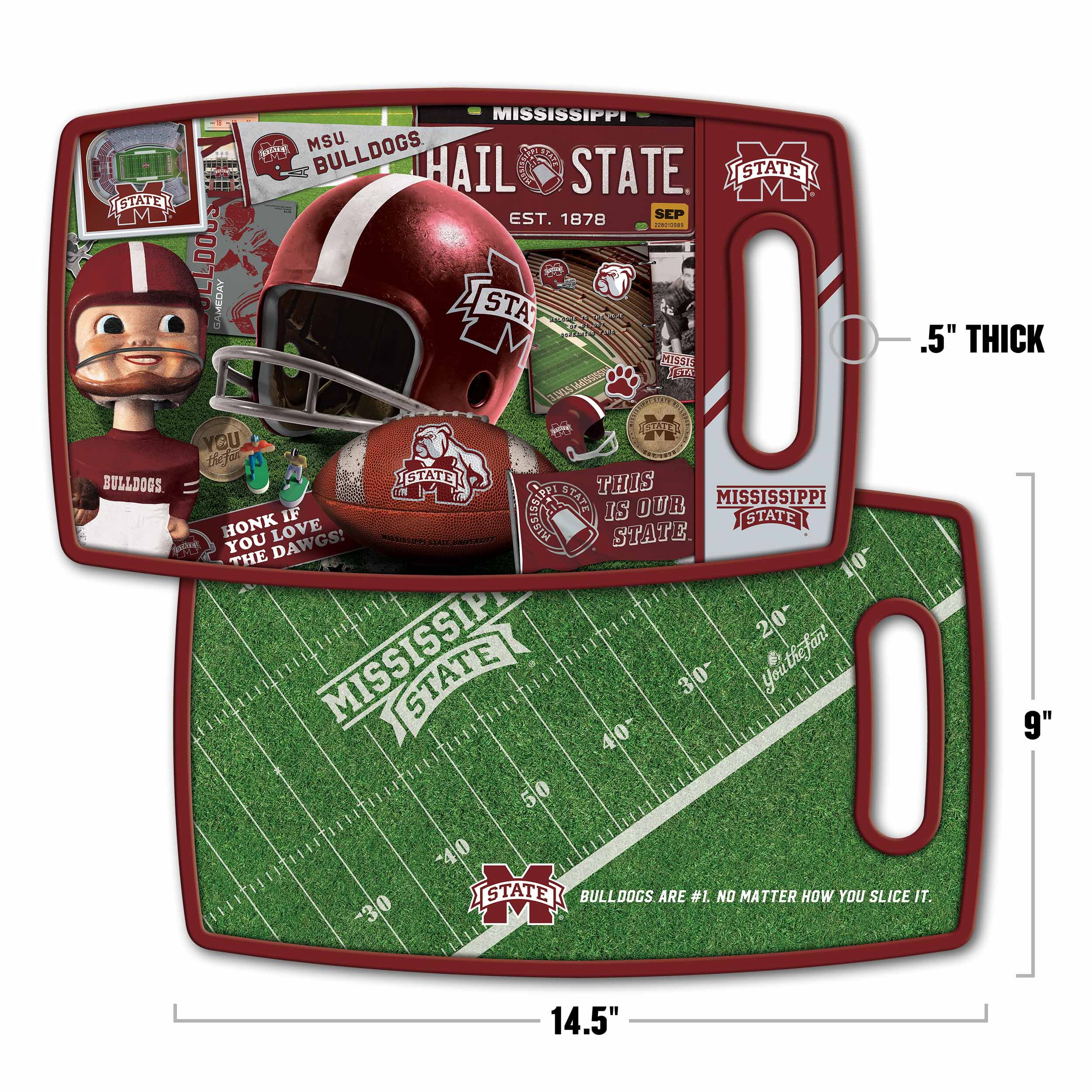 YouTheFan NCAA Mississippi State Bulldogs Retro Series Cutting Board