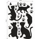 thumbnail image 2 of Silueta de Animal 5 Gatitos Negros YONGSHENG Tatuajes de pared vinilo Mariposa Huellas de pata de gato, 2 of 5