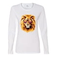 thumbnail image 2 of Lion With Sunglasses Animal Lover Womens Graphic Long Sleeve T-Shirt, White, X-Large, 2 of 3