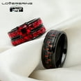 thumbnail image 2 of His and Hers Wedding Ring Sets Couples Rings Black Gold Plated Red Ruby Cz Stainless steel band, 2 of 6