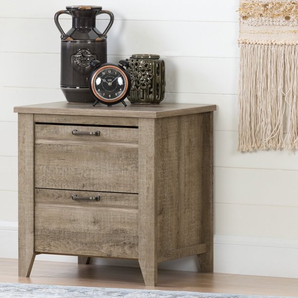 South Shore Lionel 2 Drawer Nightstand Multiple Finishes Walmart Com Walmart Com