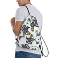 thumbnail image 4 of Yiaed Dinosaur on Excavator2 Print Drawstring Bags Drawstring Backpack Bulk String Back Pack Gym Sport Bag-Medium, 4 of 5