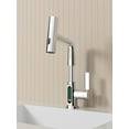 thumbnail image 4 of Chrome Pull-Out Lift LED Temperature Digital Display Bathroom Basin/Sink Faucet, Single Handle 360° Rotatable Waterfall 3-in-1 Basin Tap with Adjustable Height, 4 of 8