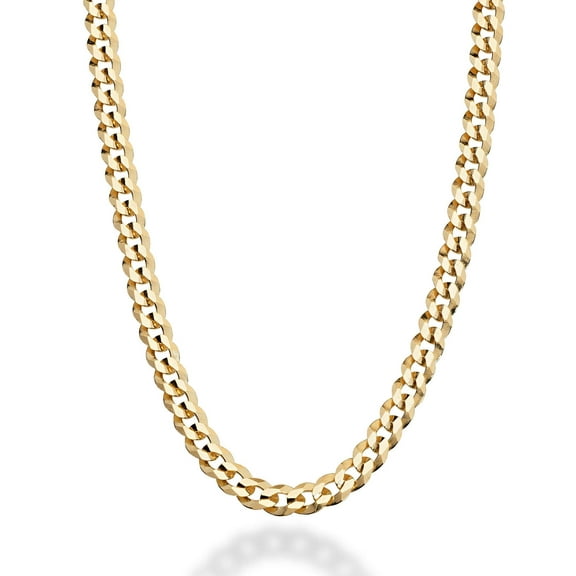 Miabella Solid 18K Gold Over 925 Sterling Silver Italian 5mm Diamond-Cut Cuban Link Curb Chain Necklace for Women Men, Made in Italy (16 Inches (women's choker length))