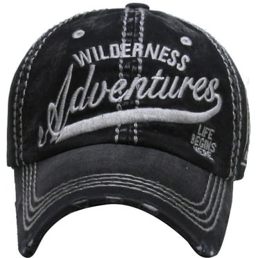 Wilderness Adventures Vintage Distressed Washed Baseball Cap Hat Unisex Outdoors
