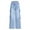 Z-209Blue, variant on FAOWME Big Kids Denim Pants With Pockets High Waist Distressed Wide Leg Fashion Loose Fit Jeans Trousers For Casual Daily Wear Blue 6-7 Years