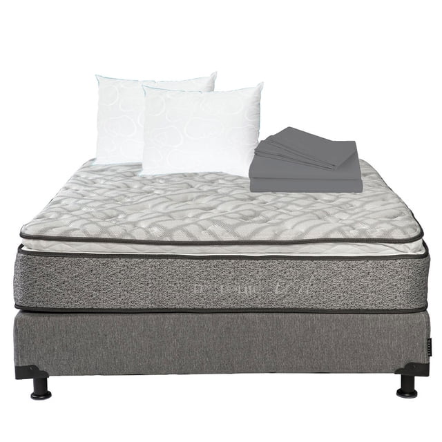 Colchón King Size Restonic Vail + Box + 2 Almohada Osos + Sábanas Basic