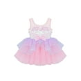 thumbnail image 3 of YEAHDOR Kids Girls Sleeveless Ballet Tutus Shiny Sequins Mesh Splice Leotard Dress Ballerina Dancewear A Pink 14, 3 of 7
