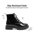 thumbnail image 4 of Botas DREAM PAIRS de combate con glitter para niñas talla 12 negras, 4 of 7