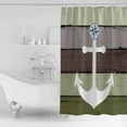 thumbnail image 4 of 54x78 Inch Shower Curtain Decorative Nautical Anchor Bathtub Bath Curtains Fabric Waterproof Bathroom Decor Farmhouse Sage Green Brown Wooden Grain Small Stall Shower Curtain Set with 12 Hooks, 4 of 6