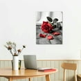 thumbnail image 2 of Nawypu  Modern Canvas Painting Black and White Red Rose Canvas Art Painting Abstract Wall Art Decorations Flower Picture on Canvas for Home Decor Valentines Gift Stretched and Framed, 2 of 4