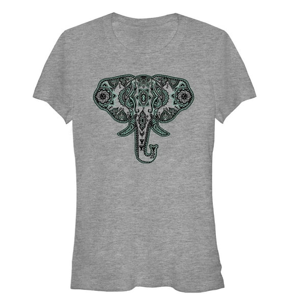 Junior's Lost Gods Wise Elephant Henna Graphic Tee Athletic Heather X Large