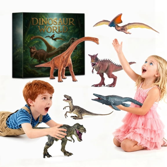 6 Piece Dinosaur Toys for Toddlers Kids,Realistic-Looking Realistic Dino Figures Set,T-Rex Carnotaurus,Blue Velociraptor, Mosasaurus Toy,Brithday Gifts.