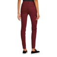 thumbnail image 3 of LAUREN RALPH LAUREN Womens Zipper Skinny Jeans,Burgundy,8, 3 of 4