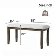 thumbnail image 4 of GZXS Mid-Century Upholstered Entryway Bench with Linen Fabric Padded Seat & Rubber Wood Legs, 38" Indoor Hallway Dining or Bedroom Bench (Beige+Brown), 4 of 8