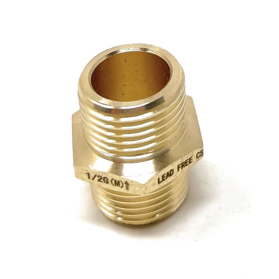 1" x 1" Lead-Free G Thread (Metric BSPP) Male to NPT Male Adapter
