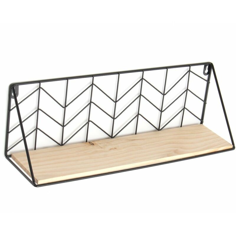 Mini Metal Wall Shelf Wooden Rack Decoration Home Office S LAVENTE