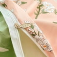 thumbnail image 5 of 3 Piece Duvet Cover Set Cozy Brushed Flannel Bedding Featuring Delicate Pear Blossoms Twin Size Duvet Cover with 2 Pillowcase, Pink/Sage Green, 5 of 6