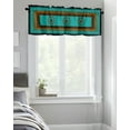 thumbnail image 4 of Kitchen Cafe Valance Curtain for Small Windows,Western Star with Barb Wire Wheat Rod Pocket Short Valances Farm Rustic Teal Brown Black Window Treatment Panel for Living Room/Bedroom/Bathroom,54x18in, 4 of 9