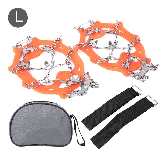 Cubierta para zapatos de hielo Ormromra 19 Dientes Antideslizante Acero Inoxidable Naranja M