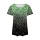 thumbnail image 3 of Fiudx Liquidación de Ahorros de Verano Top Estampado con Cuello Redondo y Manga Corta Informal para Mujer a La Moda, 3 of 5