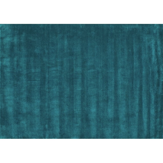 Ahgly Company Machine Washable Indoor Rectangle Abstract Turquoise Blue Contemporary Area Rugs, 2' x 5'