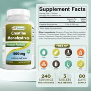 Best Naturals Creatine Monohydrate 1000mg, 240 Ct