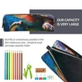 thumbnail image 5 of Fotbe Ice Blue Ocean Sea Turtle Pattern Leather Pencil Case, Pencil Pouch with Durable Zipper, Compact and Stylish Organizer for Stationery, Art Supplies, Travel Essentials, 5 of 7