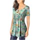 thumbnail image 3 of Blusa con estampado de manga corta y cuello redondo con botones informales y cómodos a la moda para mujer OAVQHLG3B Store  lin121212, 3 of 3