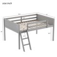 thumbnail image 2 of Harper & Bright Designs Full Size Low Loft Bed for Boys Girls, Wood Junior Loft Bed Frame with Ladder for Girls Boys, Gray, 2 of 11