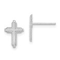 thumbnail image 1 of Quality Gold 10YE1676W 10K White Gold Polished Cross Post Earrings, 1 of 1