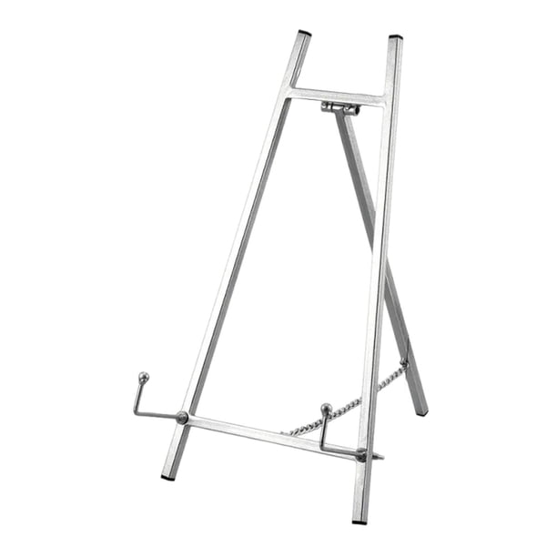 Caballete para letrero de boda, estructura estable, metal, multiusos, práctico para fotos. Plata