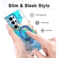 thumbnail image 3 of Rancase for Samsung Galaxy S22 Ultra Case with Magnetic Invisible Ring Stand [Compatible with MagSafe], Full Body Rugged Slim Women Men Girl Shockproof Marble Pattern Design Case, Light Blue, 3 of 7