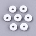 thumbnail image 2 of 50g Handmade Polymer Clay Beads for DIY Jewelry Crafts Supplies Disc/Flat Round Heishi Beads White 6x1mm Hole: 2mm about 1175pcs/50g, 2 of 3
