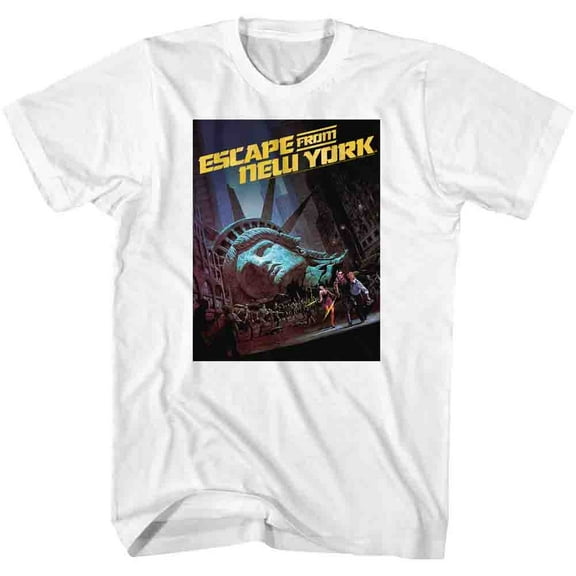 Escape From New York Run Poster White Adult T-Shirt