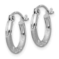 thumbnail image 2 of Primal Silver Sterling Silver Rhodium-plated 2mm Satin and Diamond-cut Hoop Earrings, 2 of 5