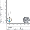 thumbnail image 7 of 925 Sterling Silver and 10K Yellow Gold Swiss Blue Topaz and White Lab Grown Diamond Heart Shape Pendant Necklace for Women By Keren Hanan (1.34 Cttw, Pear Shaped 8X6MM, with 18 inch Chain), 7 of 7