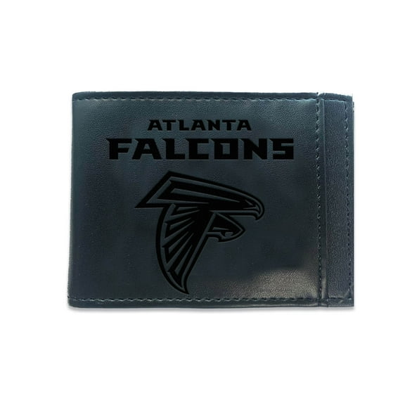 Black Atlanta Falcons Hybrid Leather Front Pocket Bi-Fold Wallet with Money Clip