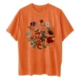 thumbnail image 6 of gbyLJF Womens Short Sleeve Tops Casual Summer Floral Printed T Shirt Crew Neck Loose Fit Cotton Tunic Tee Blouses Orange L, 6 of 7