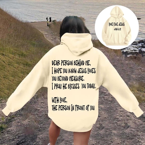 Women's Word Graphic Vintage Hoodie Long Sleeve Sweatshirt
