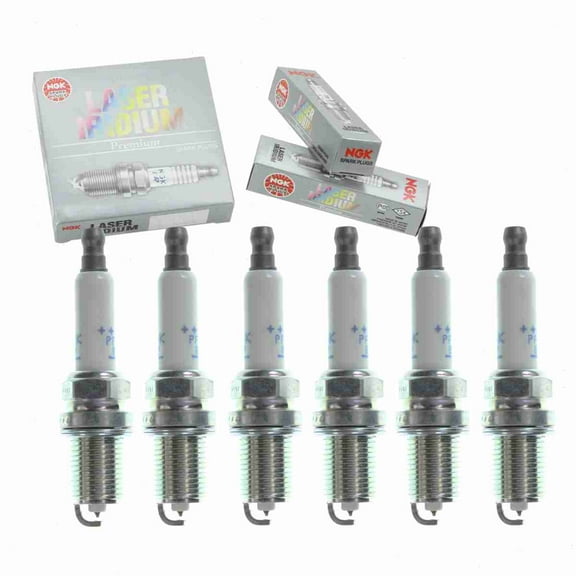 6 pc NGK 93759 Laser Iridium Spark Plugs for 1822A085 22401 ZE07B 22401-ZE01B 22401ZE07B 3450 4505 4703 9615 FK16HR-11 FR7NII35U IKH16TT PKH16TT Ignition Wire Secondary