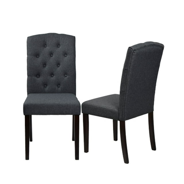 Queensons Clare Chaises de Salle à Manger, Gris Foncé (Ensemble de 2)