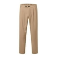 thumbnail image 3 of Men Dress Pant Solid Color Casual Comfortable Flat Front Trousers Business Khaki Pant, 3 of 4
